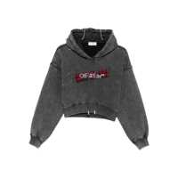 Pulovere Off-White Grey Crop Sweatshirt In Cotton With Logo Femei