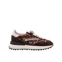 Sneakers D.A.T.E. Leopard Print Pony Skin And Suede Running Sneakers Femei