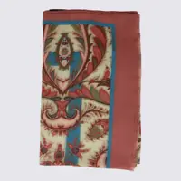 Esarfe Etro Red And Beige Wool Scarves Femei