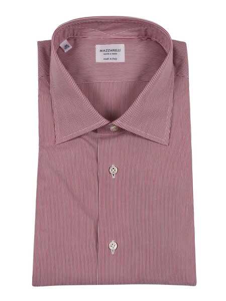 Camasi casual Mazzarelli Camicie STRIPED COTTON SLIM FIT SHIRT Red Barbati (BM 19124502) 1