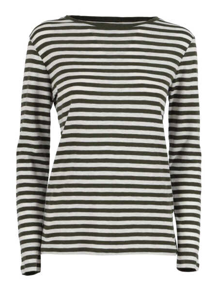 Tricouri Filatures Du Lion Long sleeve round neck T-shirt Green Femei (BM 19124730) 1