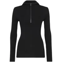 Pulovere Sweater with hood and half zipper Femei