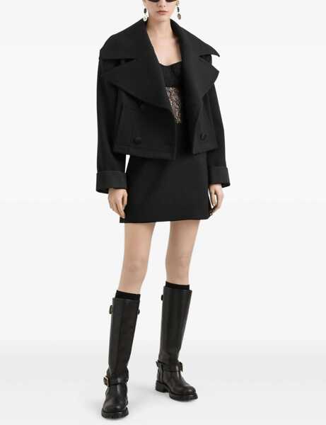 Fuste casual Dolce & Gabbana Double Crepe Basque Skirt BLACK Femei (BM 19125329) 2