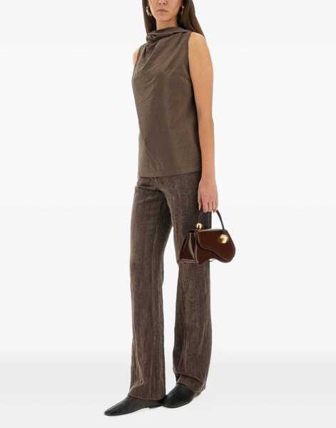 Pantaloni casual ALYSI Velvet Crinkle Slim Pants BROWN Femei (BM 19125341) 2