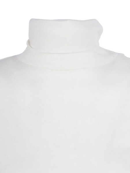 Tricouri Filatures Du Lion Long sleeve round neck T-shirt White Femei (BM 19129488) 3