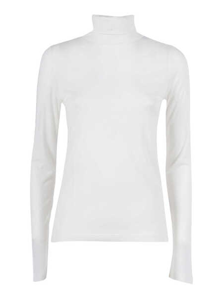 Tricouri Filatures Du Lion Long sleeve round neck T-shirt White Femei (BM 19129488) 1