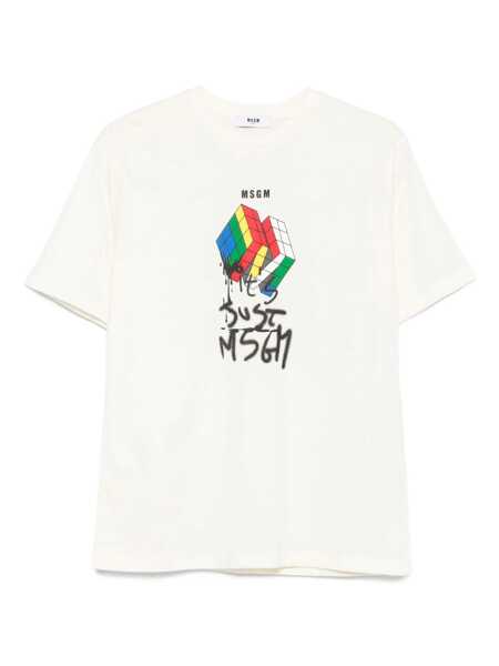 Tricouri MSGM JERSEY T-SHIRT  BOY White Baieti (BM 19129518) 1