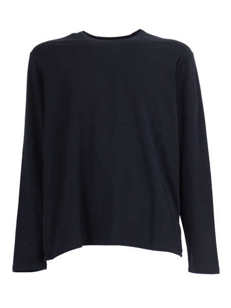 Tricouri Filatures Du Lion Long sleeve round neck T-shirt Blue Barbati (BM 19129554) 1