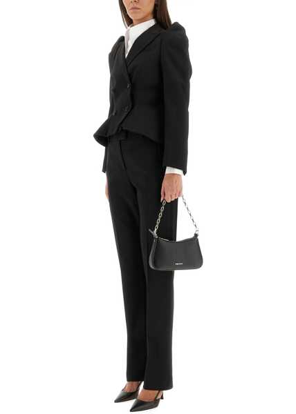 Pantaloni Alexander McQueen Wool Gabardine Tailored Pants BLACK Femei (BM 19129697) 2