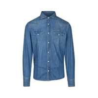 Camasi de blugi Brunello Cucinelli Denim Shirt Barbati