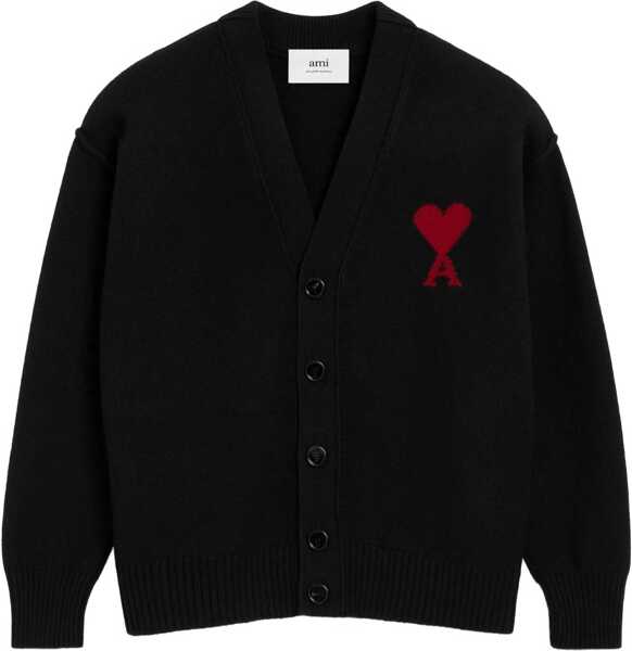 Cardigane AMI Paris Ami De Coeur Cardigan NOIR/ROUGE Barbati (BM 19131362) 1