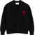AMI Paris Ami De Coeur Cardigan NOIR/ROUGE