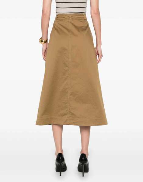 Fuste casual Saint Laurent Midi Skirt With Buttons BEIGE Femei (BM 19131371) 4