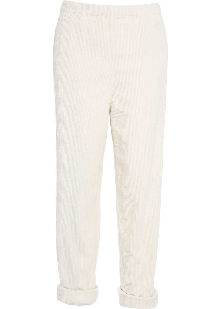 Pantaloni de trening American Vintage Corduroy joggers White Femei (BM 19131449) 2