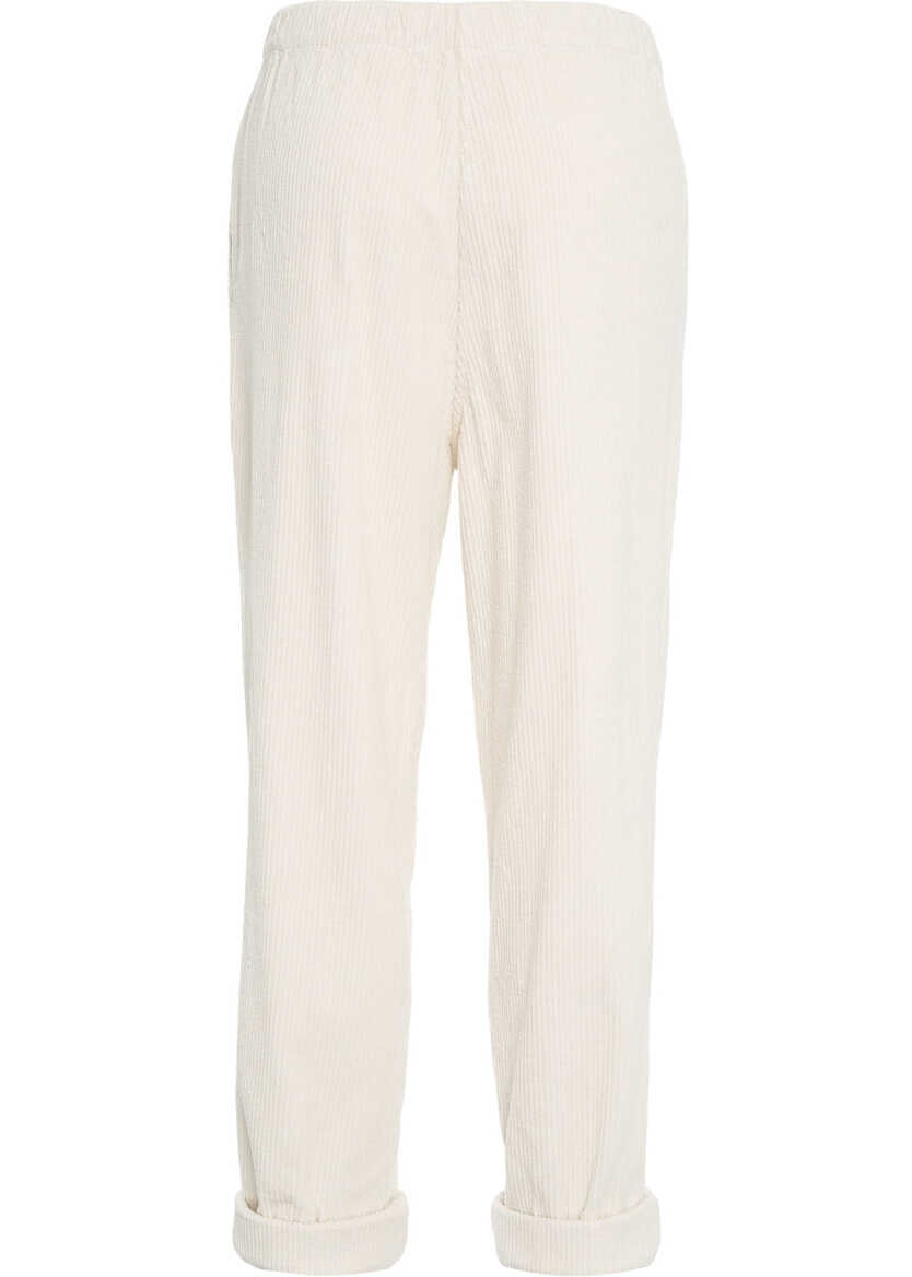 Pantaloni de trening American Vintage Corduroy joggers White Femei (BM 19131449) 4