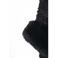 Geci Liu Jo Dama - Poncho Liu Jo Faux fur cape Black Femei (BM 19131593) - B-mall.ro