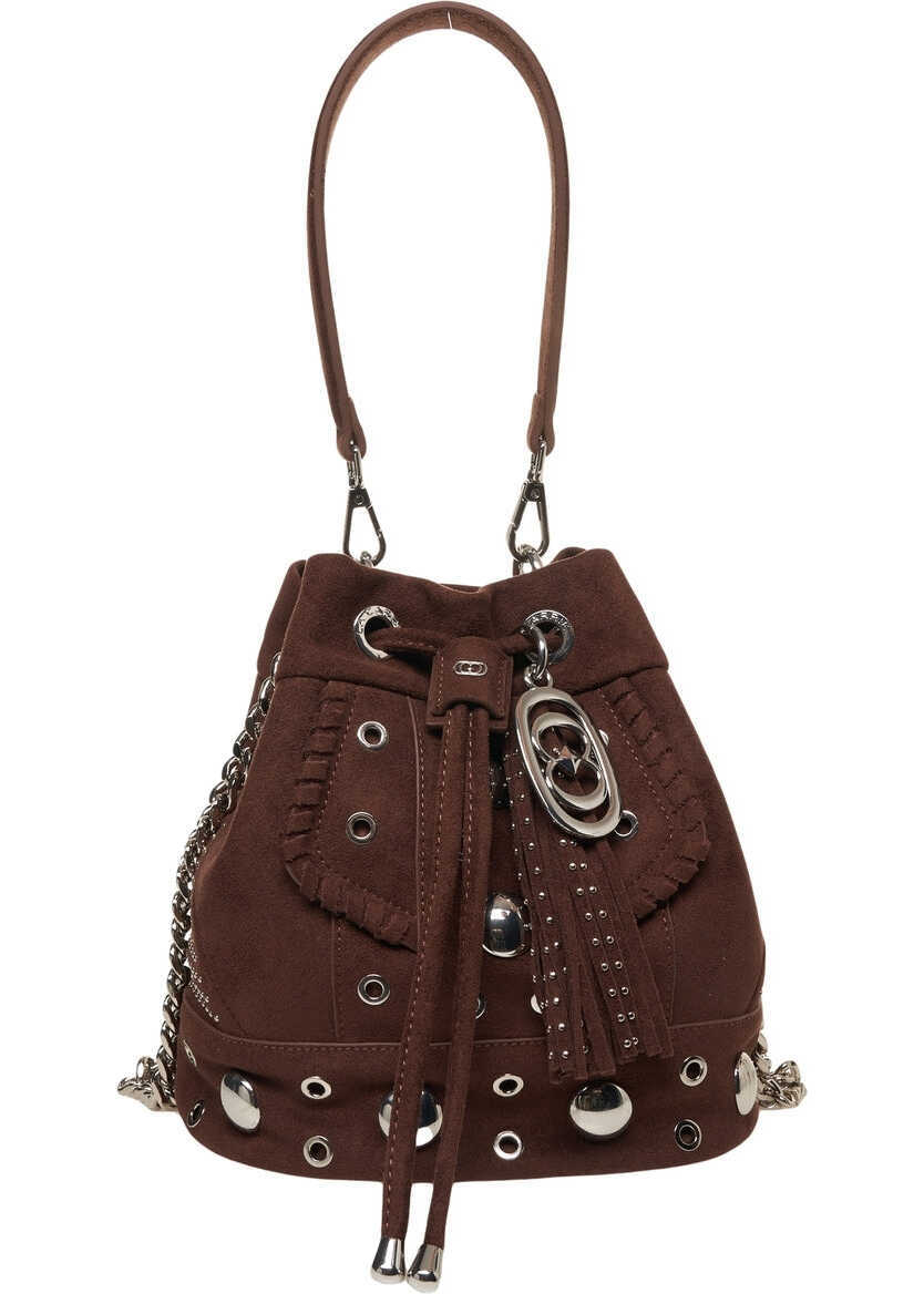 Genti de mana LA CARRIE Eco suede bucket bag Brown Femei (BM 19131641) 2