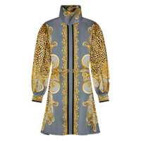 Rochii Versace Dress Cheetah Foulard On Silk Crepe Satin Lw Clothing Femei