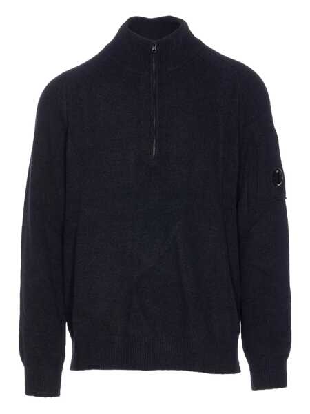 Pulovere C.P. Company C.P. Company Black C.P. Company Sweater With Zipper And Lens Pocket Black Barbati (BM 19132245) 1
