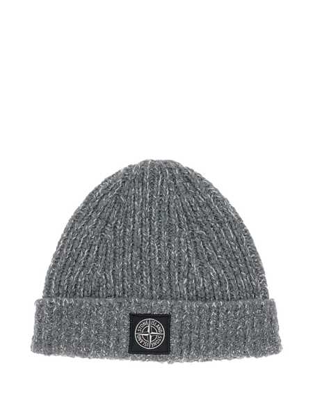 Caciuli Stone Island Stone Island Moulin Wool Beanie With Compass Logo GREY Barbati (BM 19132902) 1