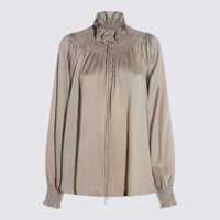 Camasi Burberry Beige Silk Shirt Femei