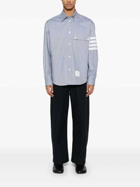Camasi Thom Browne Thom Browne Cotton Shirt With Four-Stripe Detail GREY Barbati (BM 19134912) 2