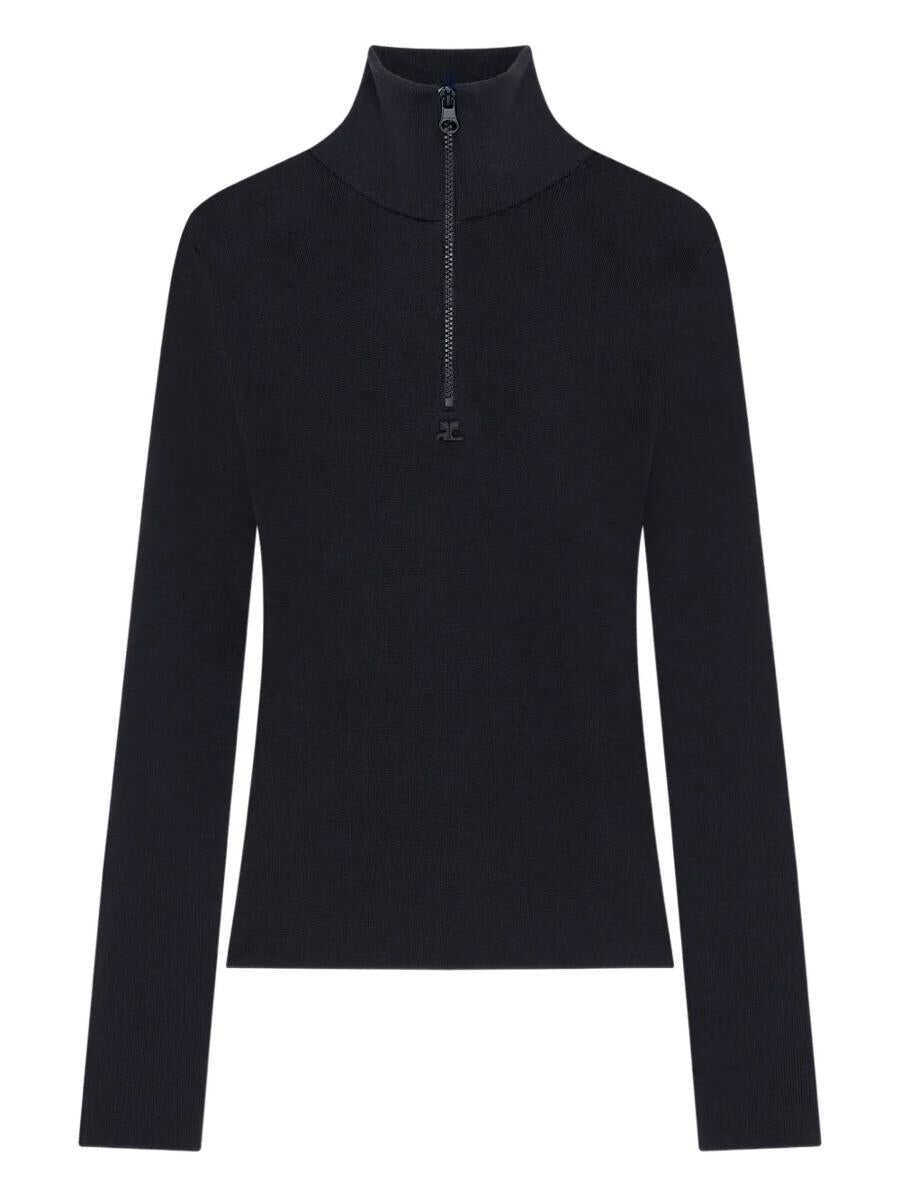 Pulovere COURRGES Courrges Zip-Up Sweater BLUE Femei (BM 19135017) 1