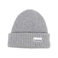 Caciuli Ganni Grey Beanie With Logo Femei