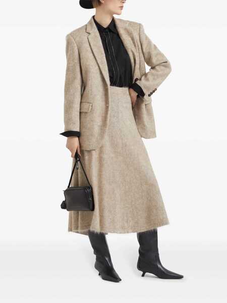 Camasi Brunello Cucinelli Black Shirt With Point Collar And Monils Detail On The Front In Fabric Woman Black Femei (BM 19137381) 2