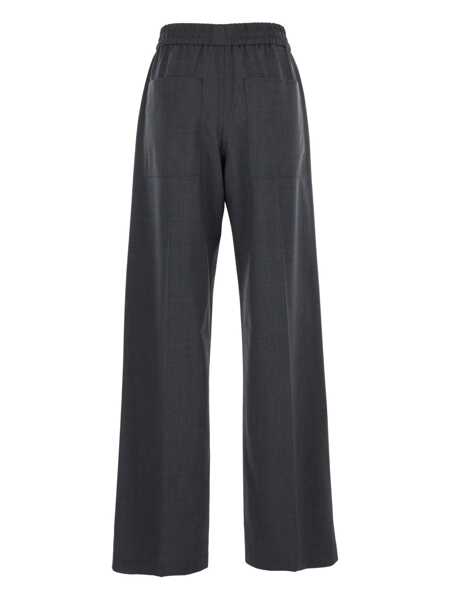 Pantaloni casual Brunello Cucinelli Grey Pants With Elastic Waist In Wool Blend Stretch Woman GREY Femei (BM 19137834) 2
