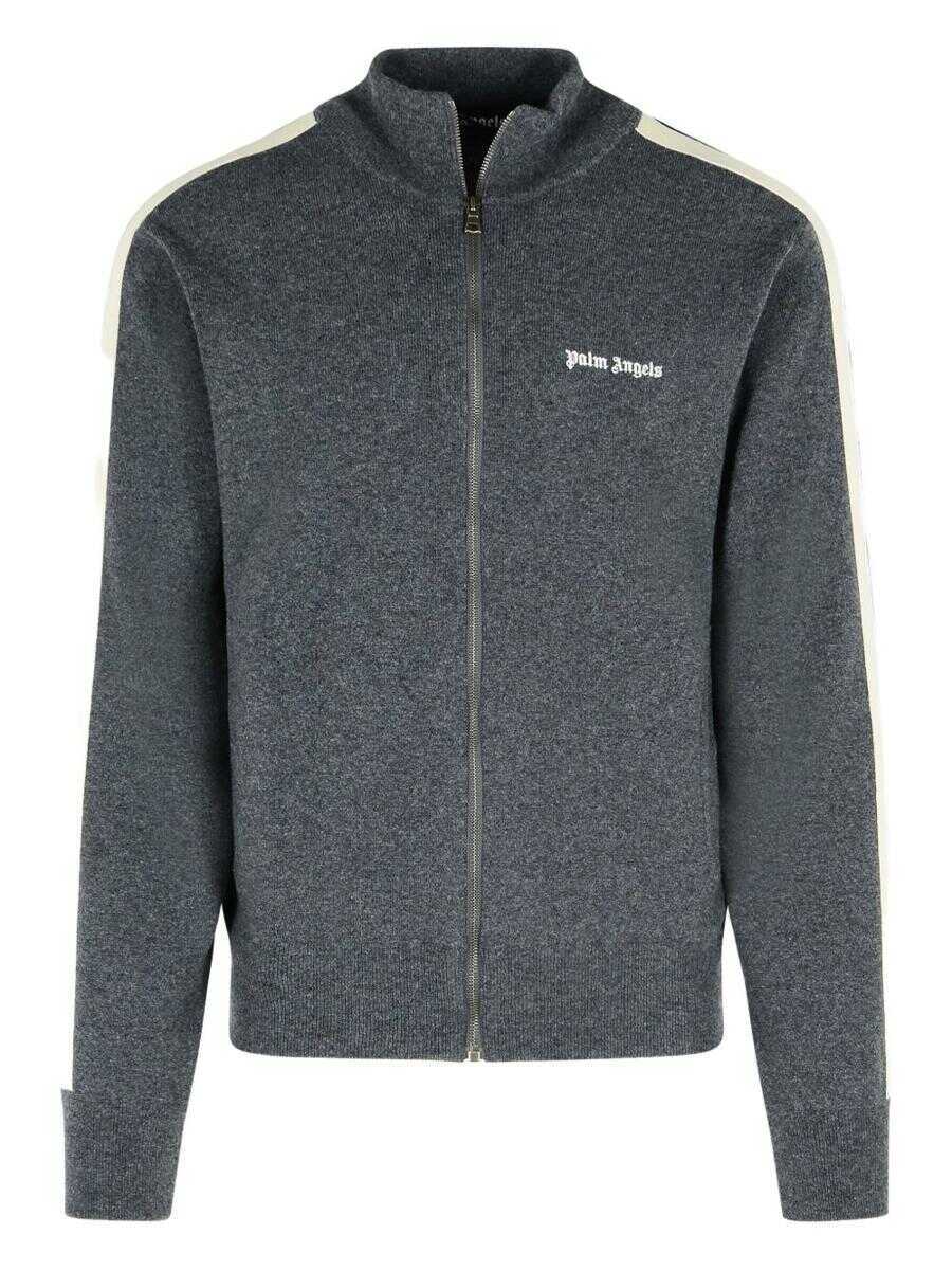 Bluze de trening Palm Angels Palm Angels Zip-Up Hoodie With Logo GREY Barbati (BM 19138191) 1