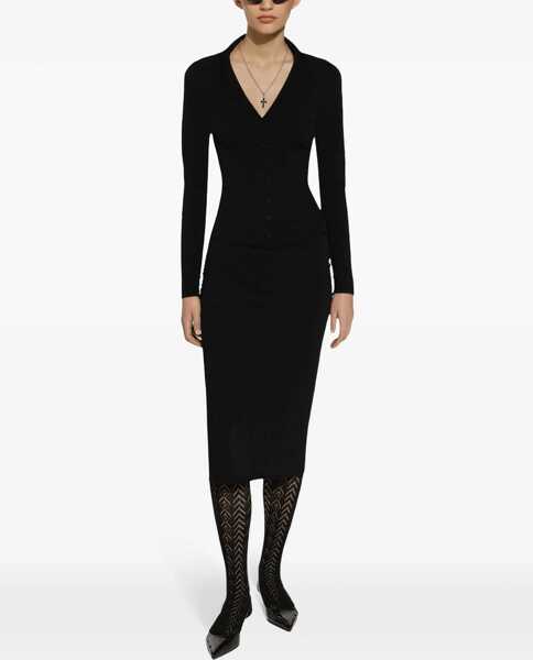 Fuste lungi Dolce & Gabbana Bodycon Longuette Skirt With Monogram Black Femei (BM 19139846) 3