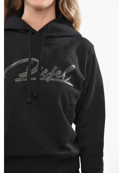 Bluze de trening Diesel Brushed Cotton F-Reggy Hoodie With Contrasting Logo Black Femei (BM 19139852) 3