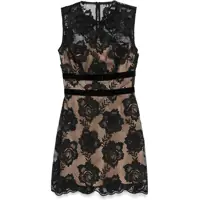 Rochii scurte Floral-Motif Lace Mini Dress With Velvet Details Femei