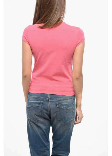 Tricouri Diesel Solid Color Stretch Cotton T-Angie-Out Crew-Neck T-Shirt Pink Femei (BM 19139864) 2