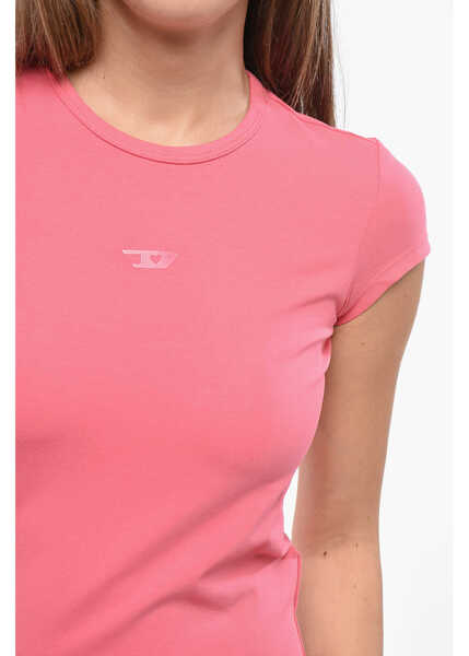 Tricouri Diesel Solid Color Stretch Cotton T-Angie-Out Crew-Neck T-Shirt Pink Femei (BM 19139864) 3