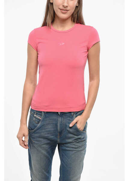 Tricouri Diesel Solid Color Stretch Cotton T-Angie-Out Crew-Neck T-Shirt Pink Femei (BM 19139864) 1