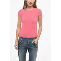 Tricouri Solid Color Stretch Cotton T-Angie-Out Crew-Neck T-Shirt Femei