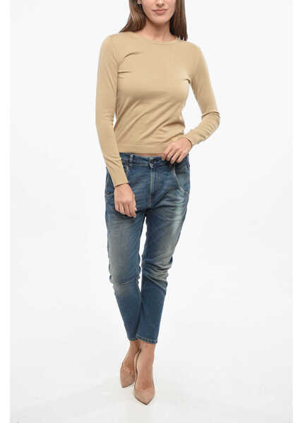 Pulovere Diesel Lightweight Cotton M-Arianne-New Crew-Neck Sweater Beige Femei (BM 19139867) 4