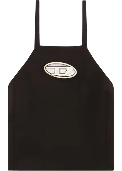 Bluze Diesel Open Back Crop Top With Metal Monogram Black Femei (BM 19139870) 1