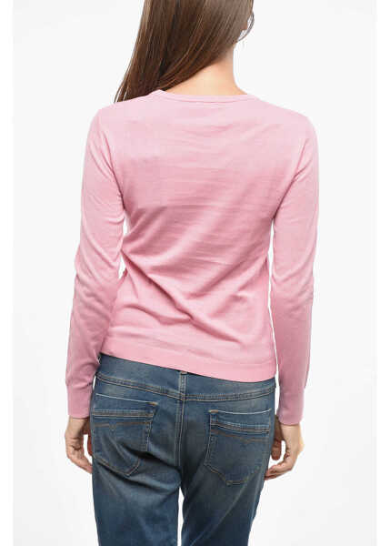 Pulovere Diesel Solid Color Cotton M-Arianne-New Crew-Neck Sweater Pink Femei (BM 19139882) 2
