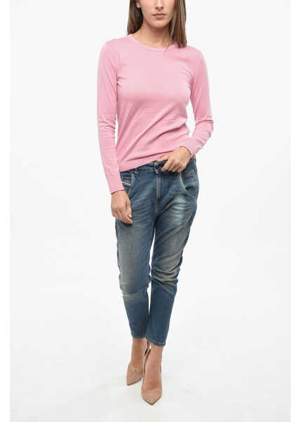 Pulovere Diesel Solid Color Cotton M-Arianne-New Crew-Neck Sweater Pink Femei (BM 19139882) 4