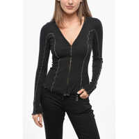 Cardigane Lightweight Cotton Ribbed T-Ribas Cardigan With Hook-And-Eye Femei