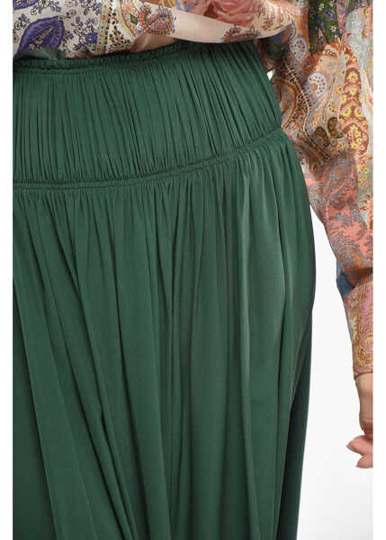 Fuste lungi Chloe Silk Pleated Flared Maxi Skirt Green Femei (BM 19139912) 3