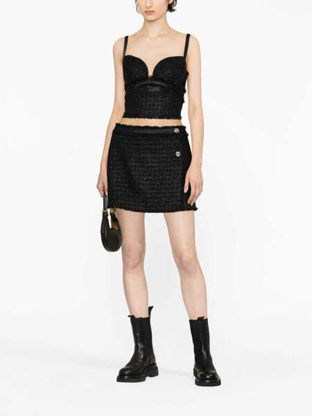 Fuste scurte Versace Boucle Wrap Miniskirt With Logoed Buttons Black Femei (BM 19139918) 2