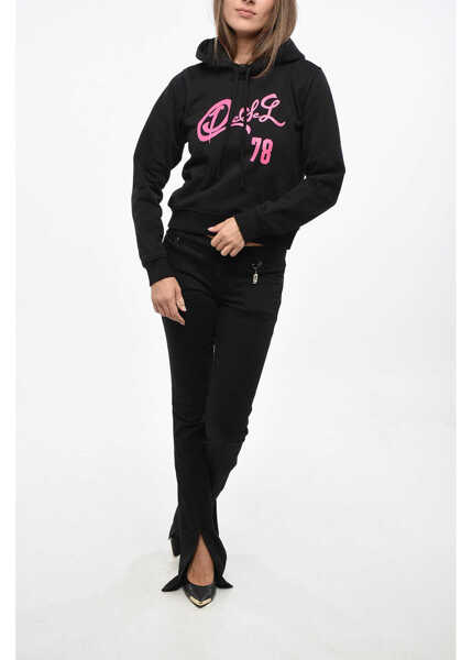 Bluze de trening Diesel Brushed Cotton F-Reggy Hoodie With Printed Logo Black Femei (BM 19139921) 4