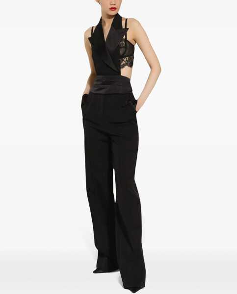 Pantaloni office Dolce & Gabbana High-Waist Virgin Wool Blend Single Pleated Pants Black Femei (BM 19139936) 3
