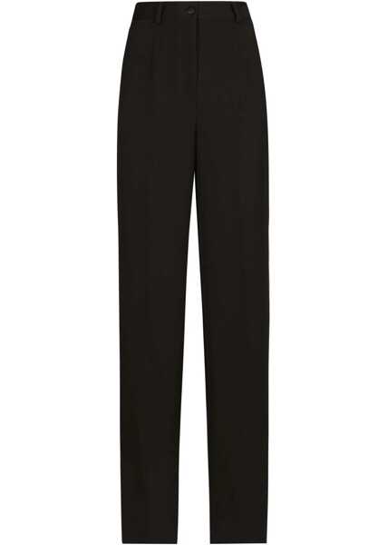 Pantaloni office Dolce & Gabbana High-Waist Virgin Wool Blend Single Pleated Pants Black Femei (BM 19139936) 1