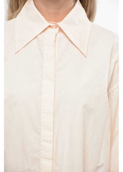 Camasi casual QUIRA Hidden Closure Popline Cotton Oversized Shirt Pink Femei (BM 19139948) 3