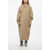 Moschino Couture! Cotton Blend Double Breasted Coat With Belt Beige